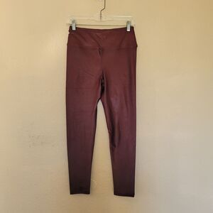 Noli Liquid Leggings Women Medium Cherry Red Burgundy Yoga Workout Pants Stretch
